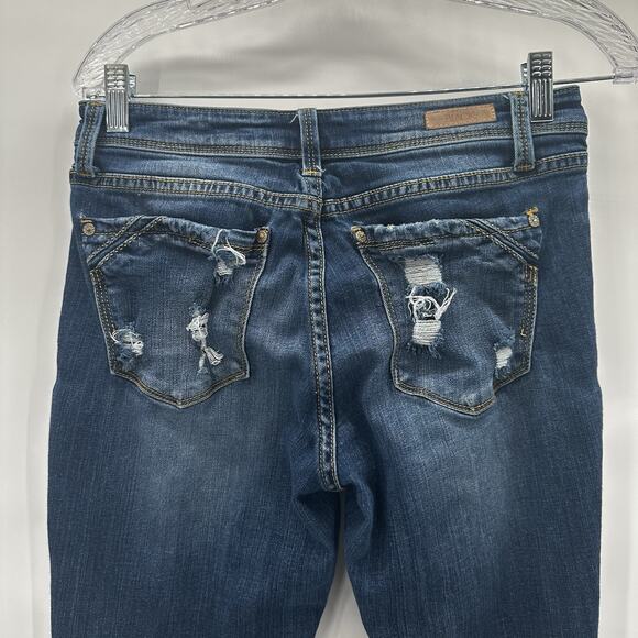 Buckle Black Jeans Womens 28 Blue Skinny Fit 53 Stretch Ankle Midrise Rips - Picture 7 of 15